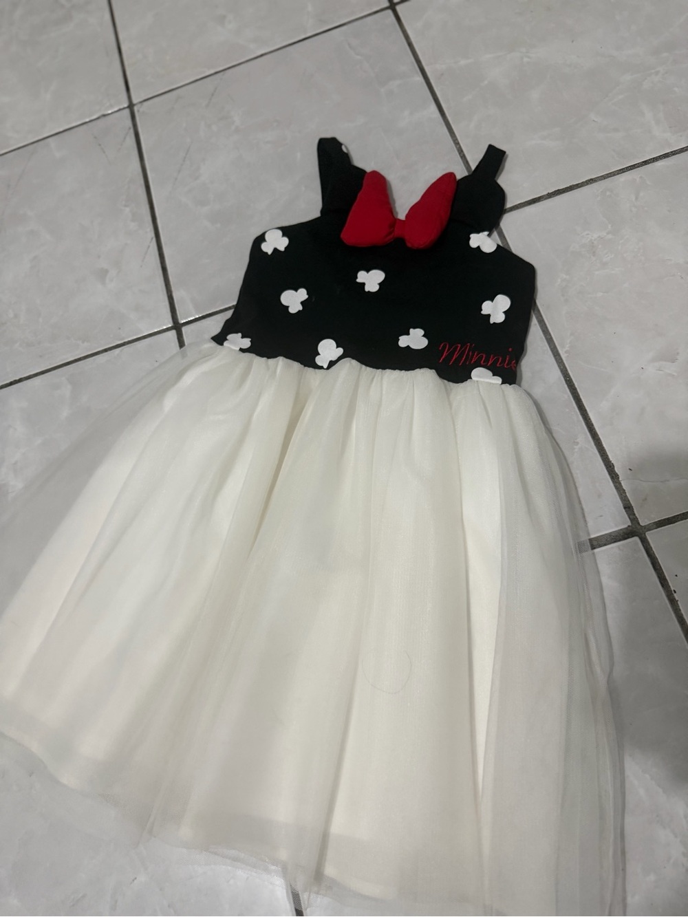 Minnie Rose Black, White & Red Tulle Party Dress for Girls